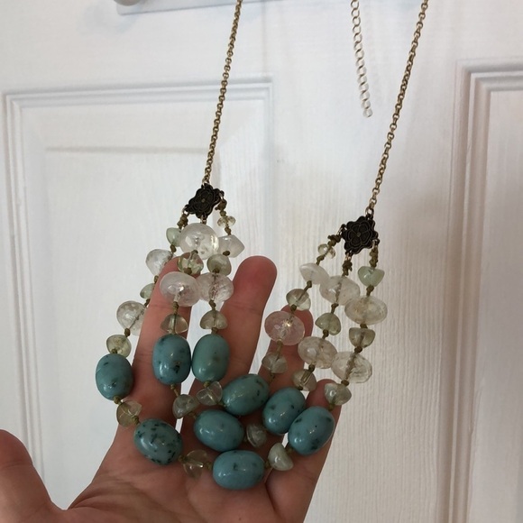 Turquoise Beaded Three Layer Necklace - Picture 5 of 8